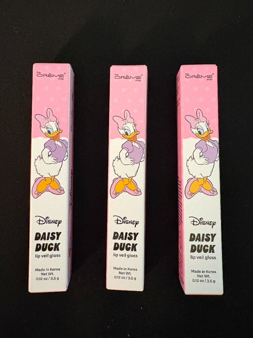 The Crème Shop Disney Daisy Duck Lip Veil Gloss 3 Shade Set NIB